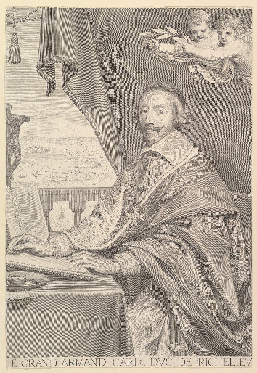 Portret kardynała Richelieu, 1651. autorstwa Claude Mellan