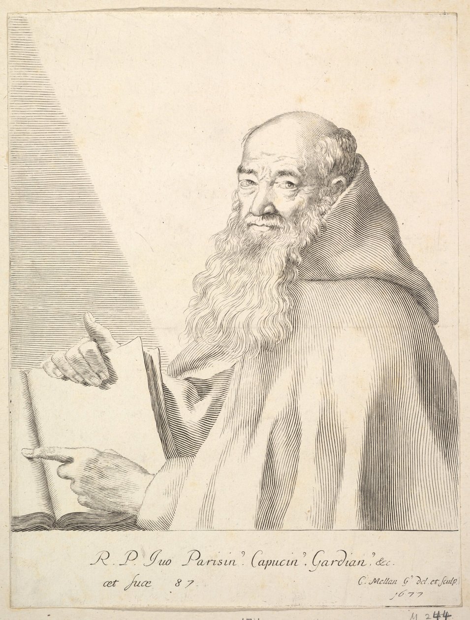 Portret ojca Yvesa, 1677. autorstwa Claude Mellan