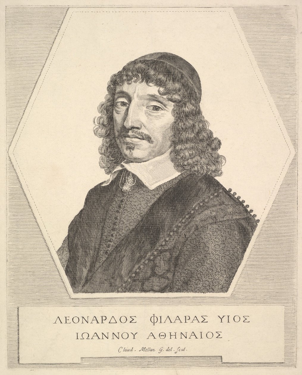 Portret Leonarda Philaras, 1651. autorstwa Claude Mellan