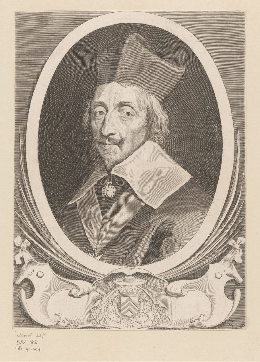 Portret Armanda-Jeana du Plessis, kardynała de Richelieu autorstwa Claude Mellan
