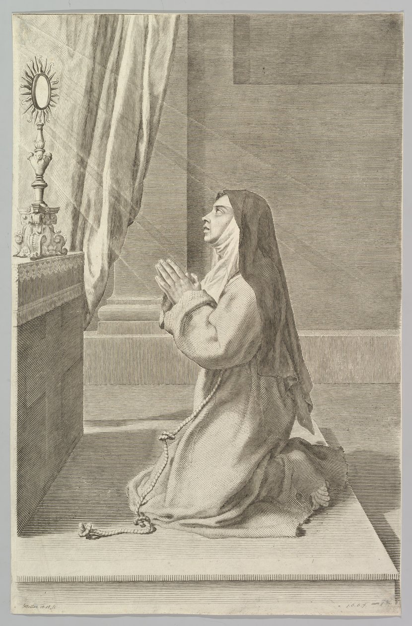 Św. Klara, 1667. autorstwa Claude Mellan