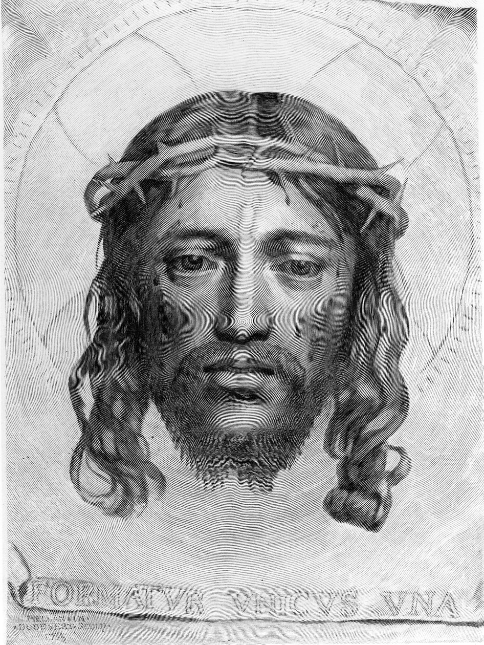 Głowa Chrystusa, 1735 autorstwa Claude Mellan
