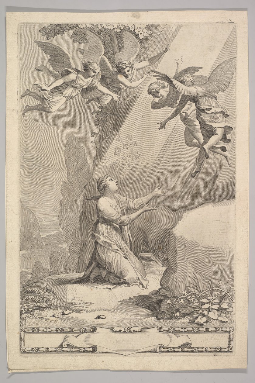 Strona tytułowa dla François de Sales, Wprowadzenie do pobożnego życia, 1641. autorstwa Claude Mellan
