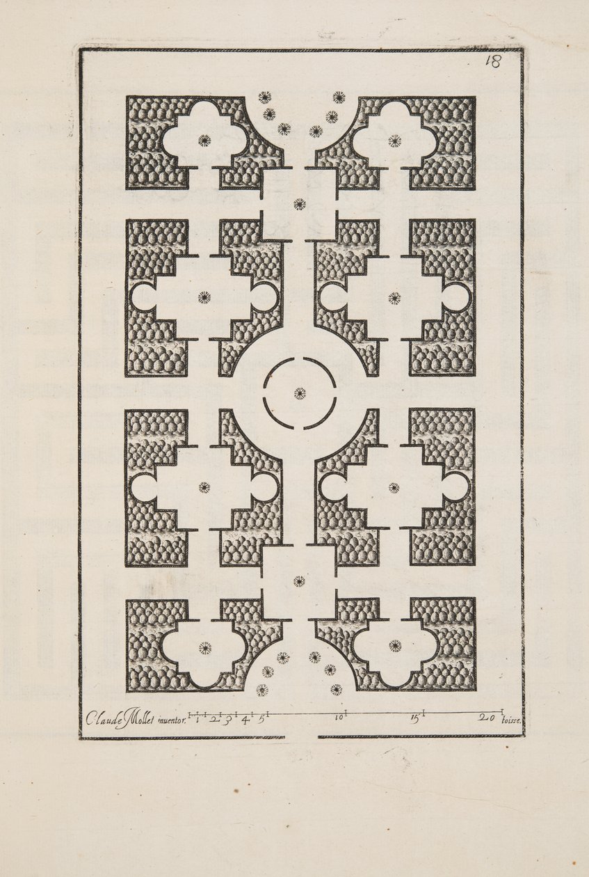 Projekt dla Parter, z Theater des Plans et Jardinages, wyd. 1652 (rycina) autorstwa Claude Mollet