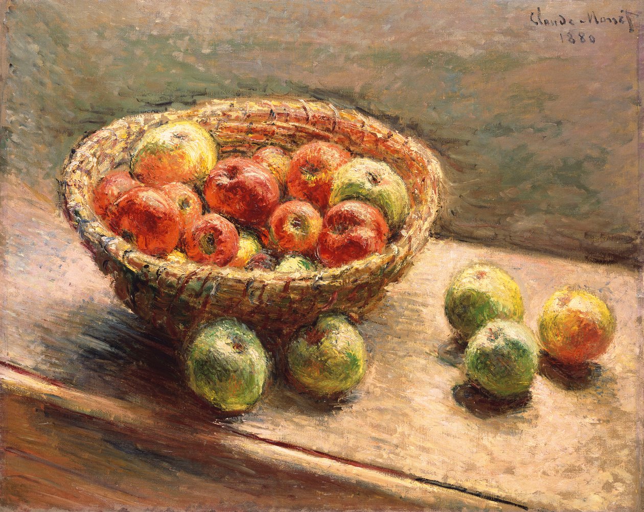 Miska Jabłek; Kosz jabłek, 1880 autorstwa Claude Monet