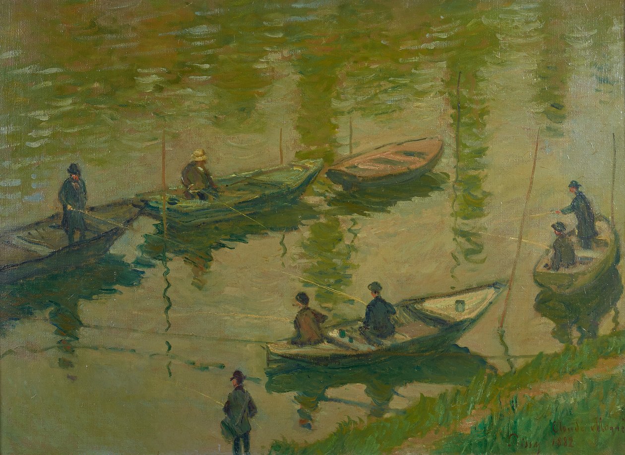 Wędkarze na Sekwanie w Poissy autorstwa Claude Monet