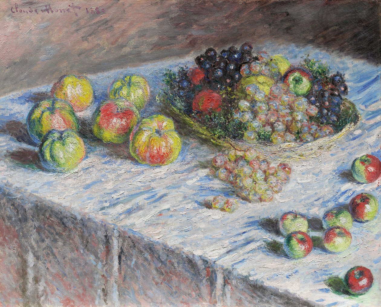 Jabłka i winogrona autorstwa Claude Monet