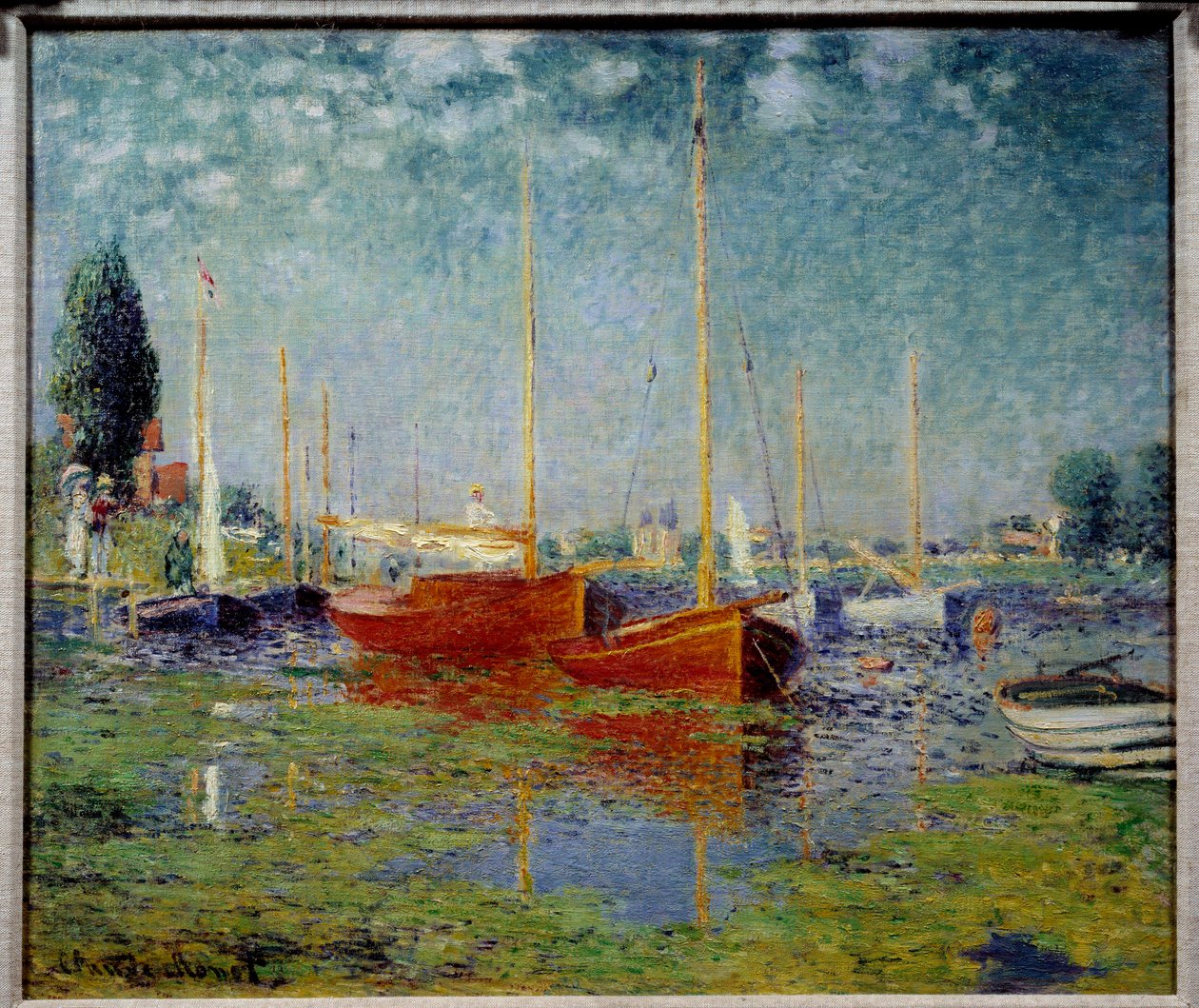 Argenteuil. Dwie czerwone żaglówki autorstwa Claude Monet