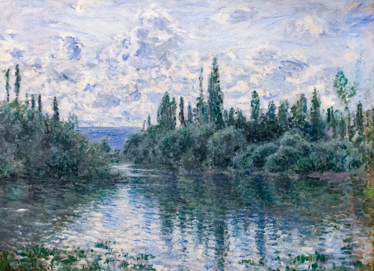 Ramię Sekwany w pobliżu Vetheuil, ok. 1878 (olej na płótnie) autorstwa Claude Monet