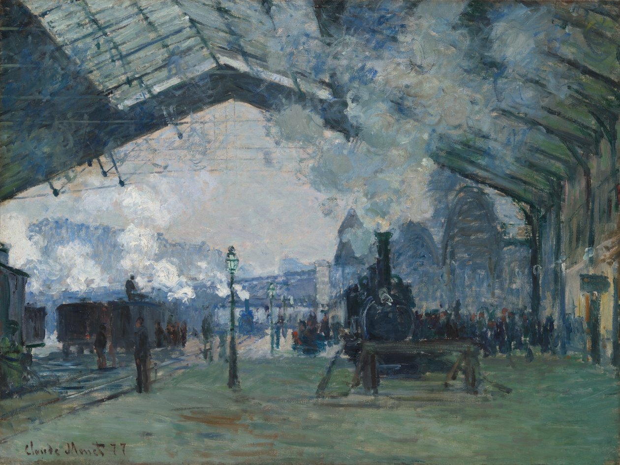 Przyjazd pociągu do Normandii, Gare Saint-Lazare autorstwa Claude Monet