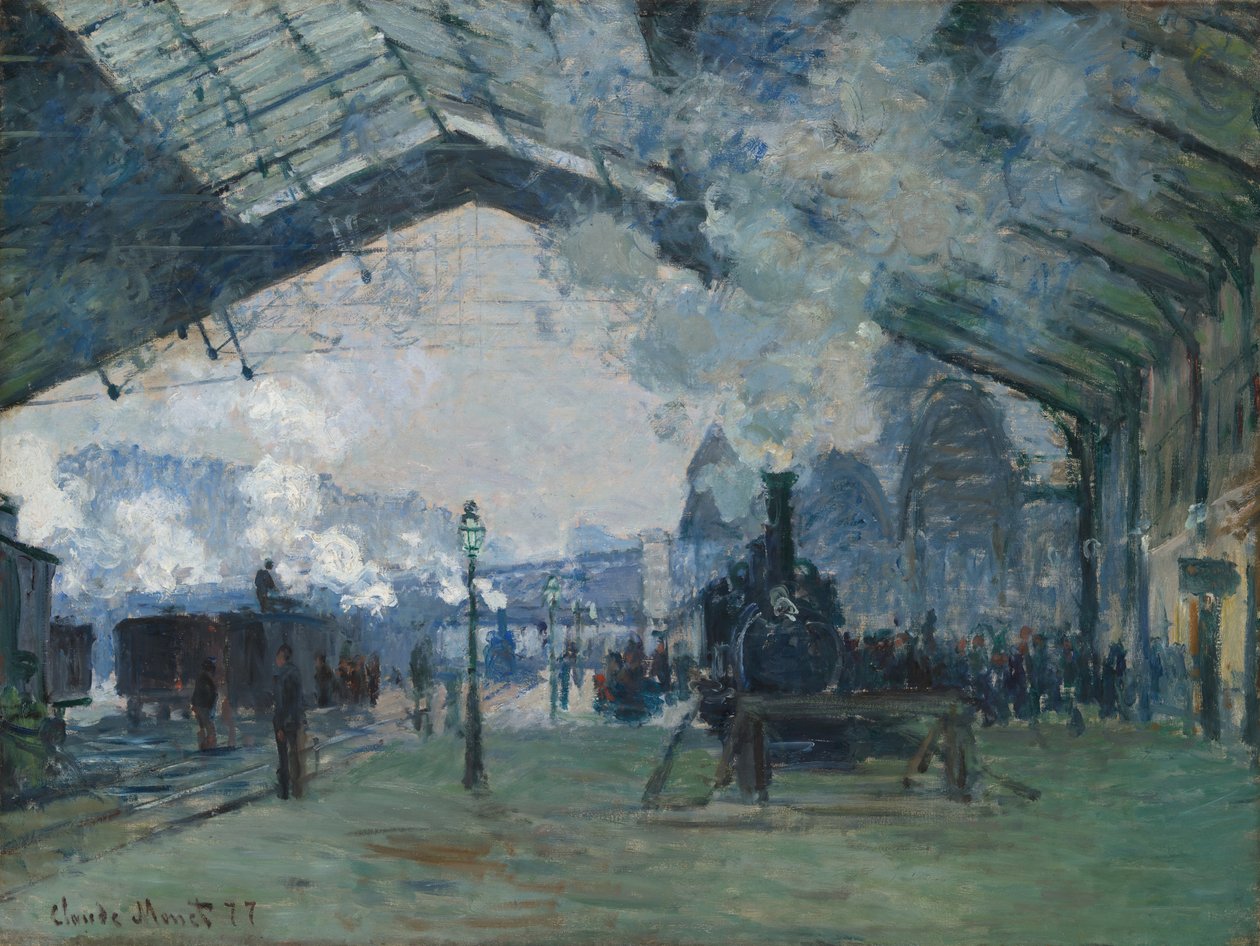 Przyjazd pociągu Normandii, Gare Saint-Lazare, 1877. autorstwa Claude Monet