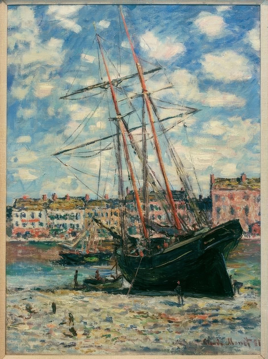 Łódź echoué à Fecamp (Statek położony na kilu w Fecamp) autorstwa Claude Monet