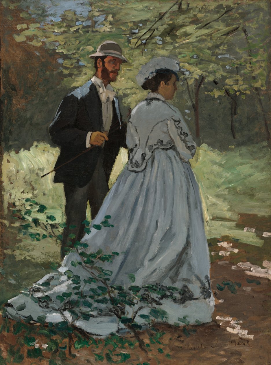 Bazille i Camille (studium do „Luncheon on the Grass”) autorstwa Claude Monet