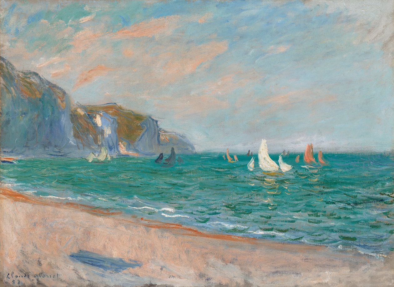 Łodzie Pod Klifami Pourville; Łodzie przed klifami Pourville, 1882 autorstwa Claude Monet
