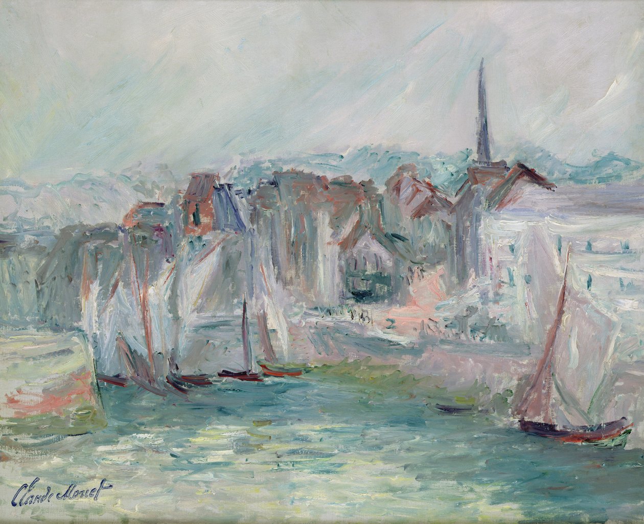 Łodzie w porcie Honfleur, 1917 r. autorstwa Claude Monet