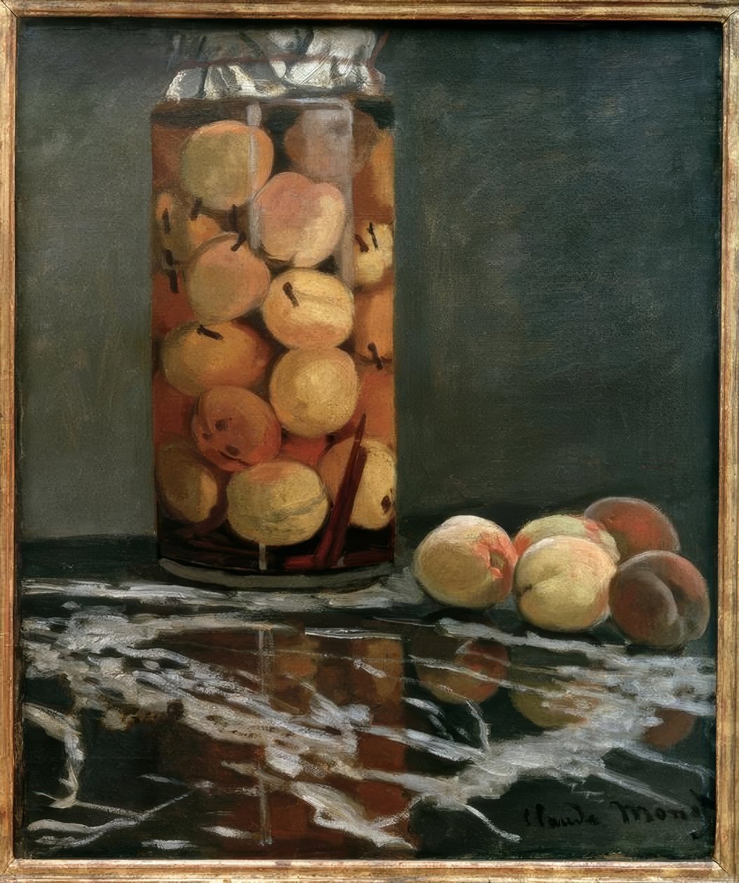 Słoik brzoskwiń autorstwa Claude Monet