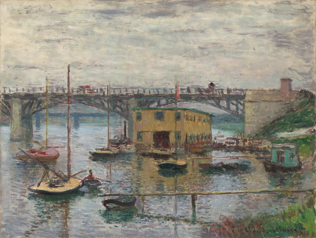 Most w Argenteuil w szary dzień autorstwa Claude Monet