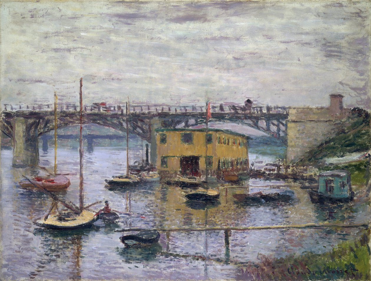 Most w Argenteuil w szary dzień, ok. 1876 (olej na płótnie) autorstwa Claude Monet