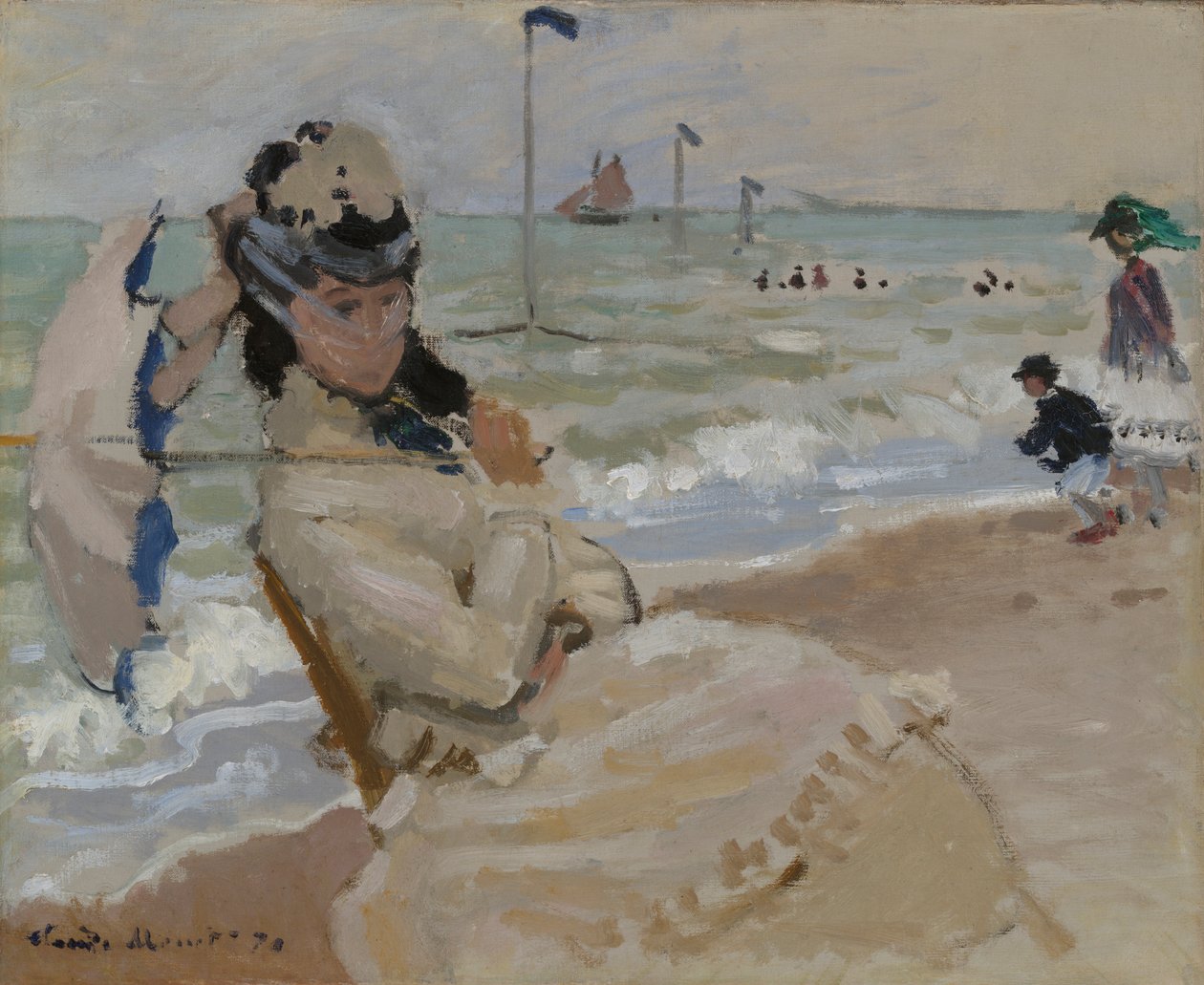 Camille na plaży w Trouville autorstwa Claude Monet