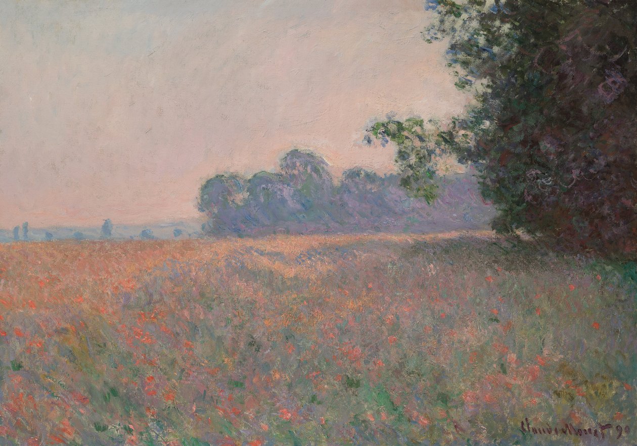 Pole owsa i maku autorstwa Claude Monet