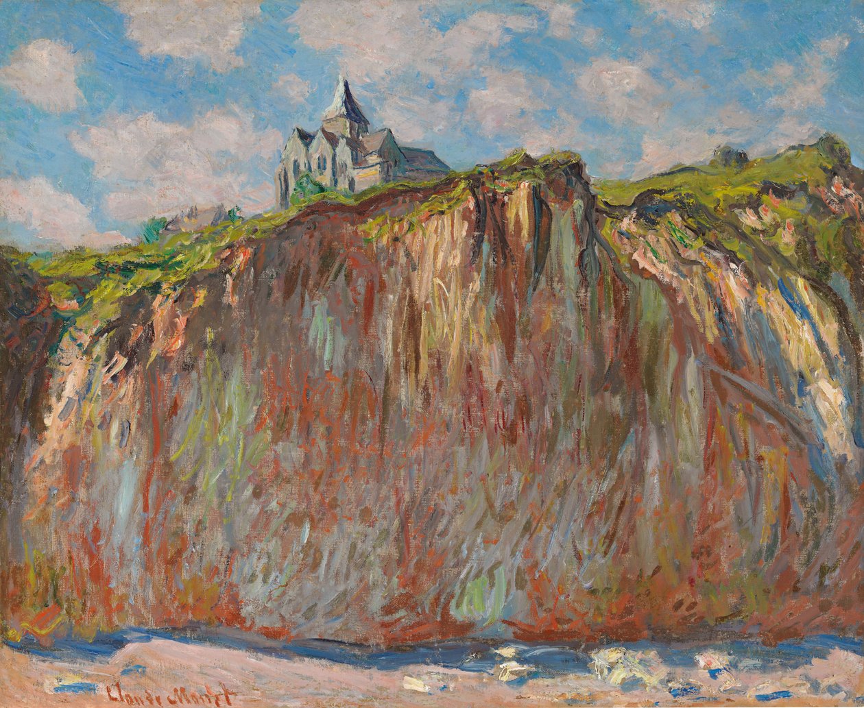 Kościół Varengeville, efekt poranka; Kościół Varengeville, efekt poranny, 1882 autorstwa Claude Monet