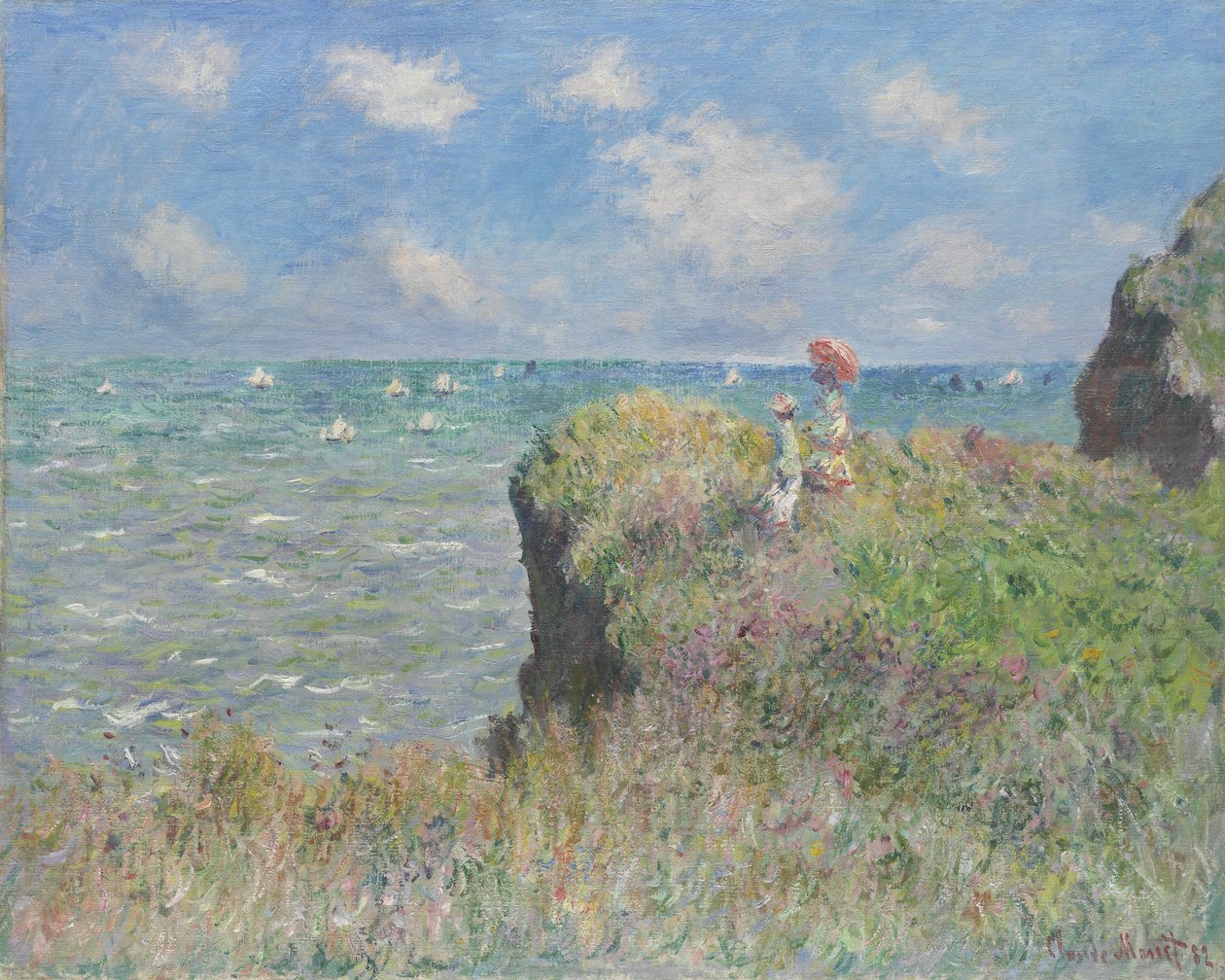 Spacer po klifach w Pourville, 1882 autorstwa Claude Monet