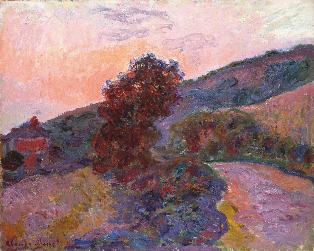 Zachód słońca w Giverny, 1886 autorstwa Claude Monet