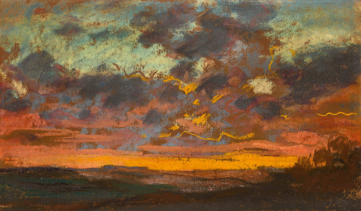 Zachód słońca, ok. 1868 (pastel na papierze) autorstwa Claude Monet