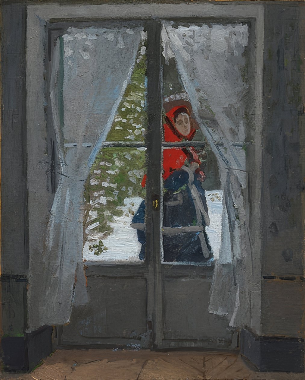 Czerwona chusta (La capeline rouge). Około 1868-73 autorstwa Claude Monet