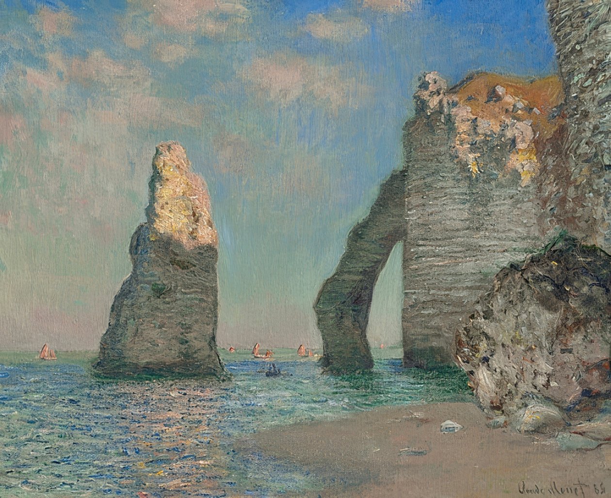 Skały w Étretat. 1885 autorstwa Claude Monet