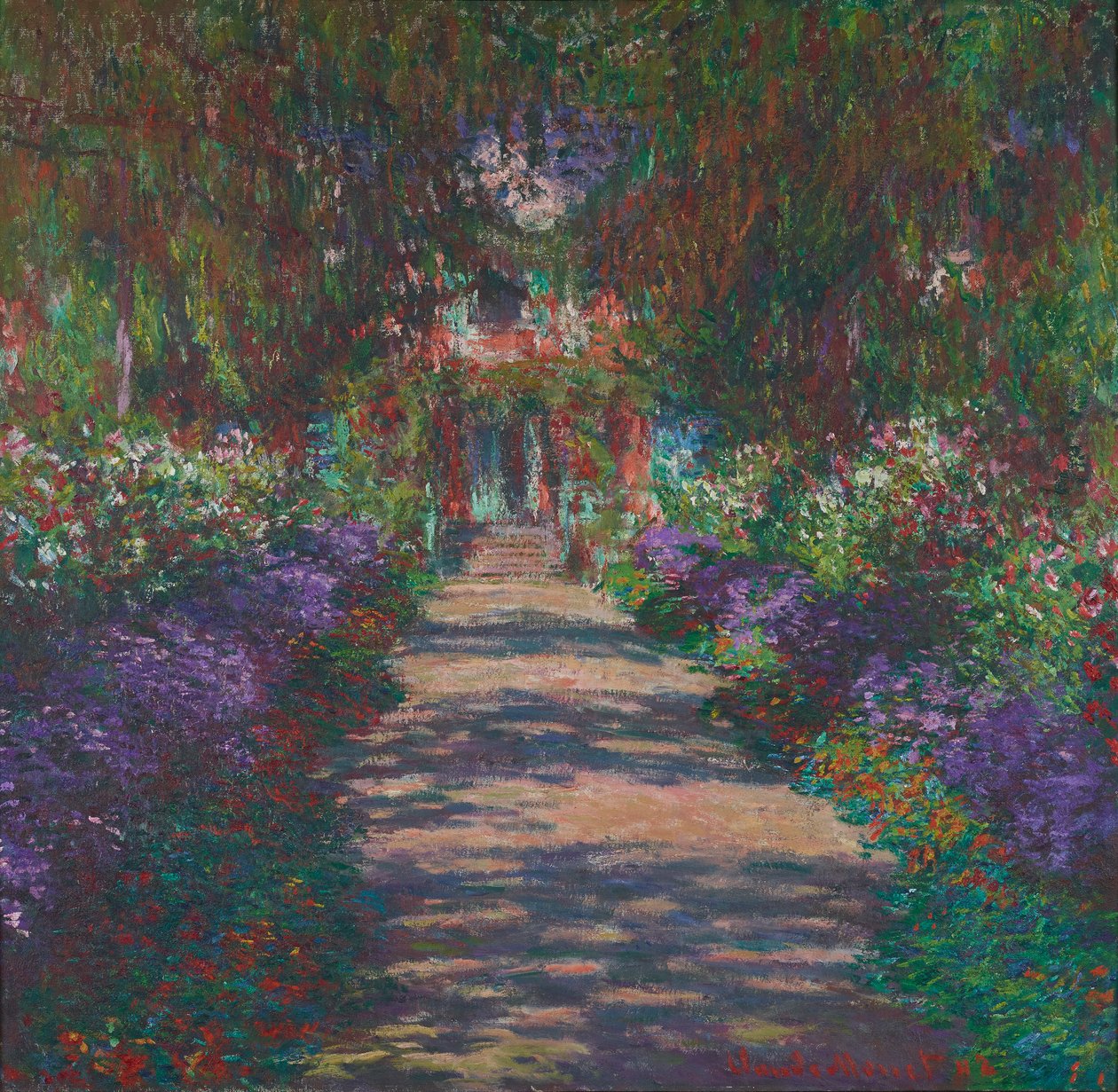 Aleja w ogrodzie Moneta w Giverny autorstwa Claude Monet