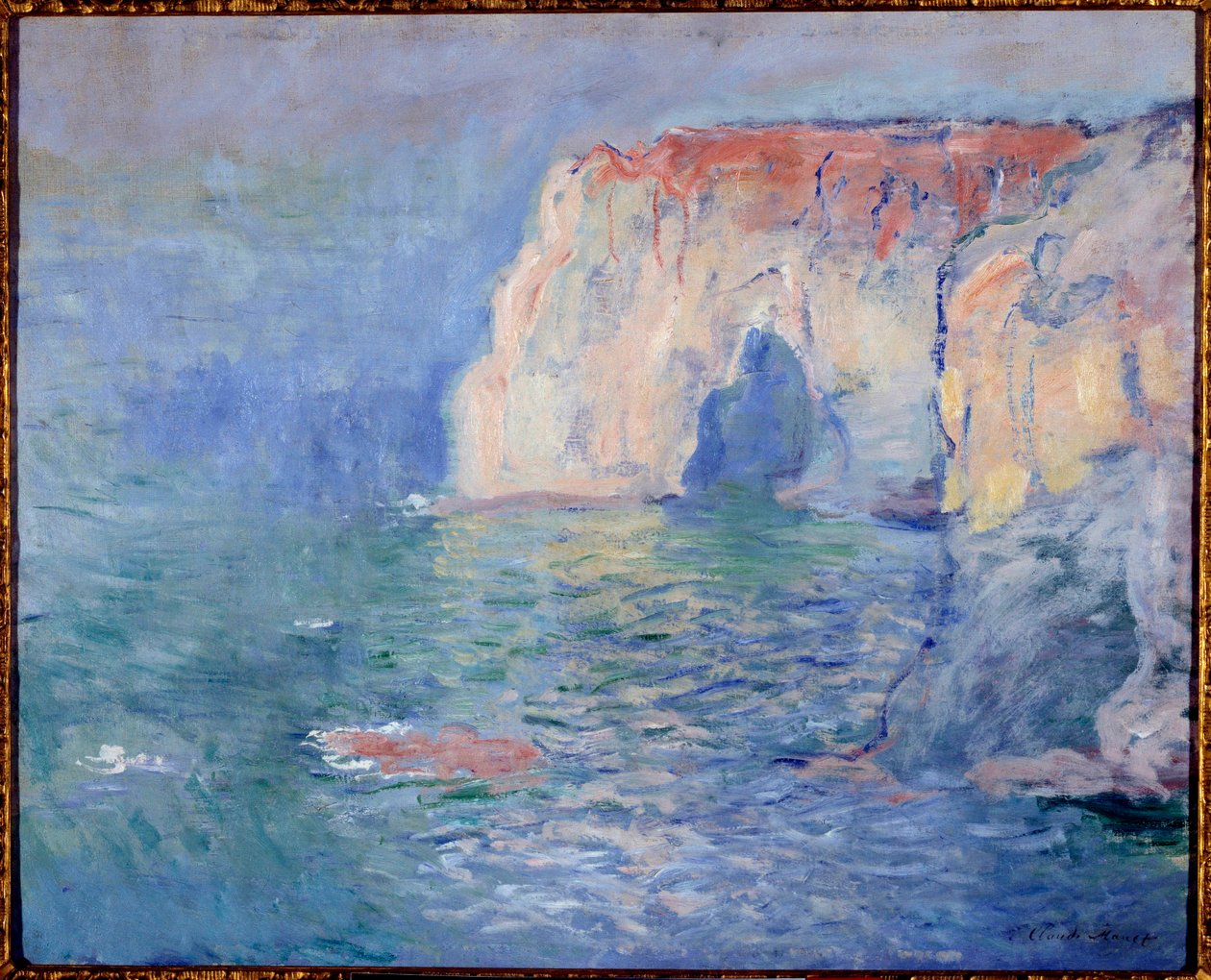 Etretat, manneporte, refleksje na wodzie Obraz Claude