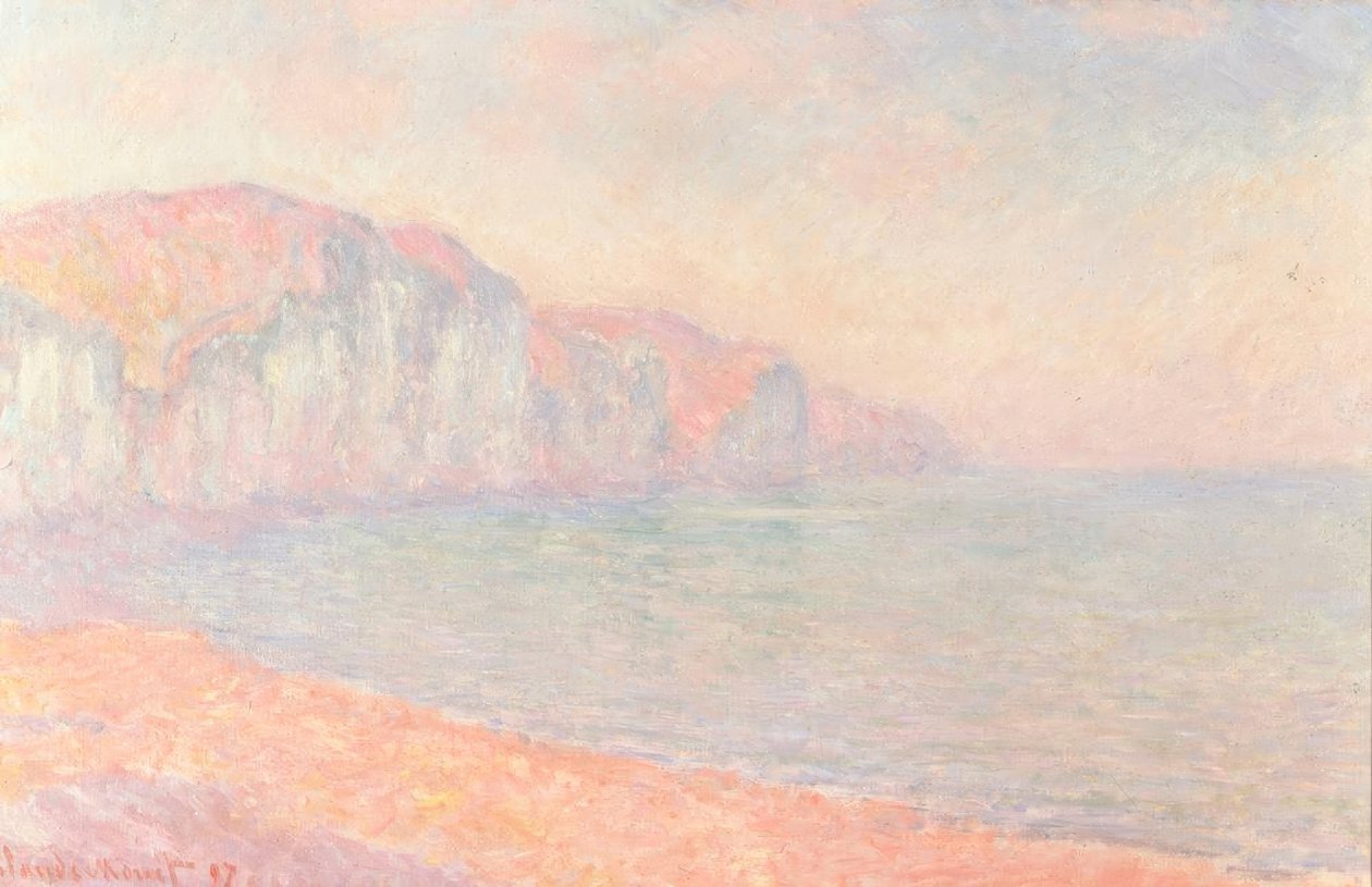 Klify w Pourville, o poranku autorstwa Claude Monet