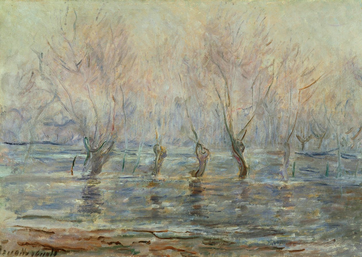 Powódź w Giverny; L „Inondation a Giverny, c.1896 autorstwa Claude Monet