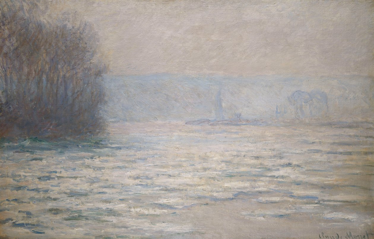 Powodzie na Sekwanie w pobliżu Bennecourt; Debata, La Seine pres Bennecourt, 1893 autorstwa Claude Monet
