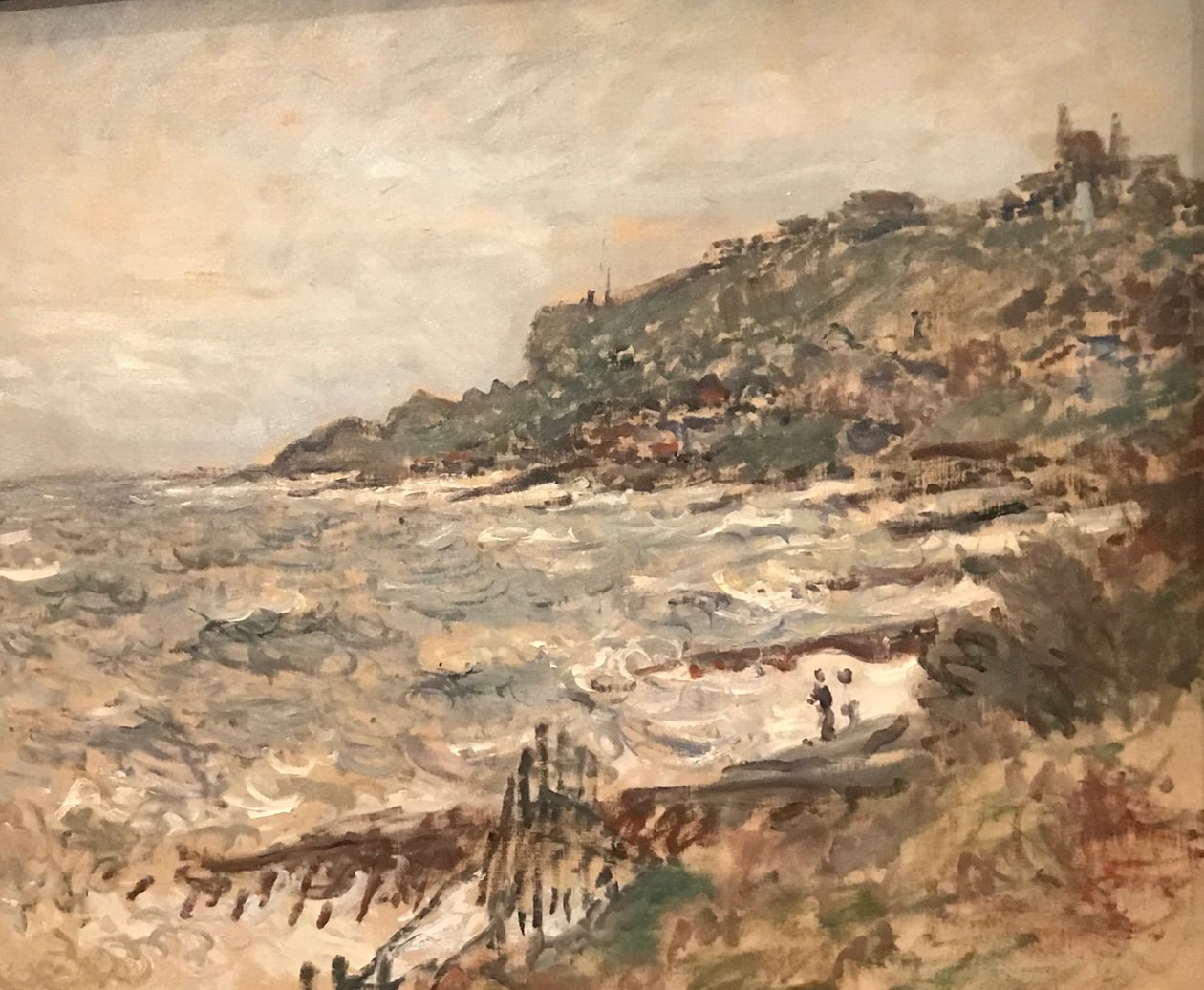 Francuski: Falaise de Sainte-Adresse, szara pogoda autorstwa Claude Monet