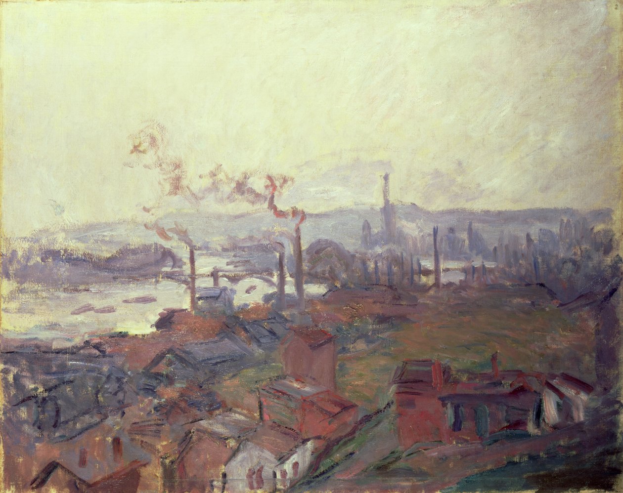 Widok ogólny Rouen z Banku św. Katarzyny, ok. 1892 r. autorstwa Claude Monet