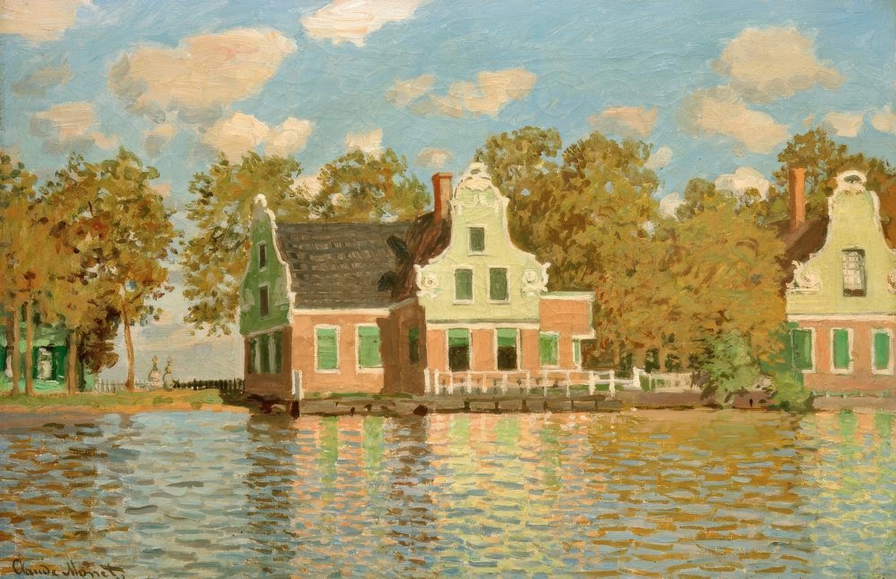 Domy nad wodą w Zaandam autorstwa Claude Monet