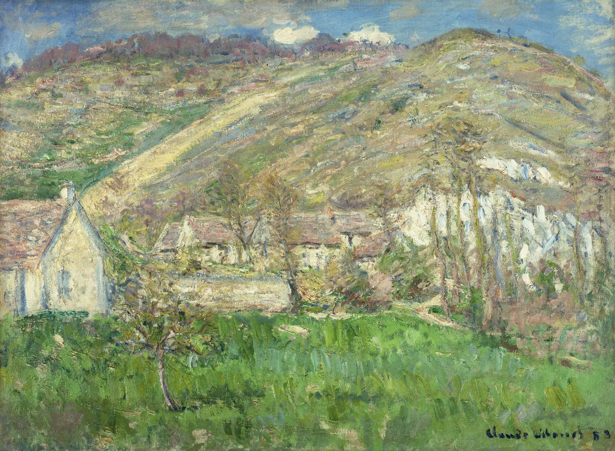 Hamlet w Klifach w pobliżu Giverny; Hameau de Falaises pres Giverny, 1885 autorstwa Claude Monet