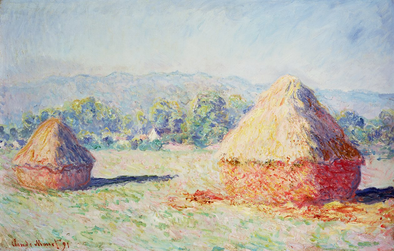 Stogi siana w słońcu, efekt poranka, 1891 autorstwa Claude Monet