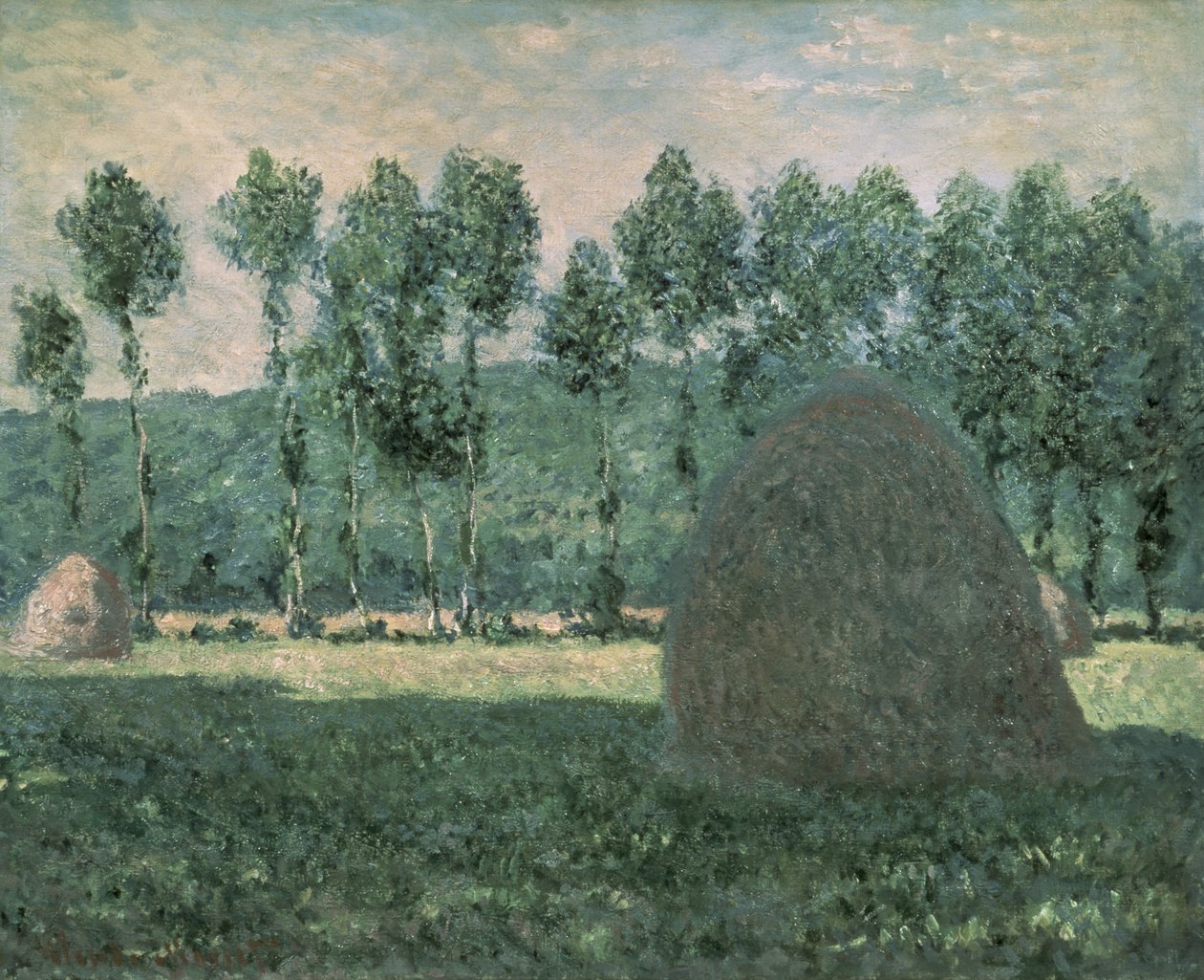 Stogi siana w pobliżu Giverny, ok. 1884-89 autorstwa Claude Monet