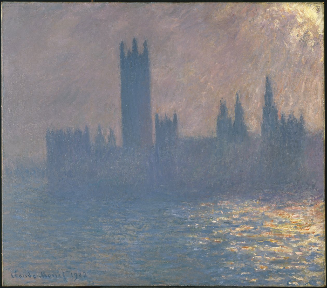 Houses of Parliament, efekt światła słonecznego autorstwa Claude Monet