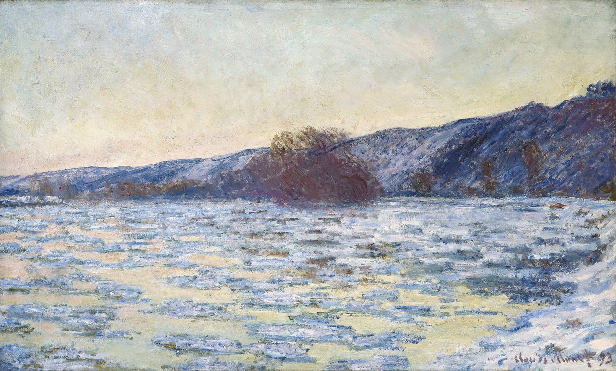 Kra lodowa o zmierzchu autorstwa Claude Monet