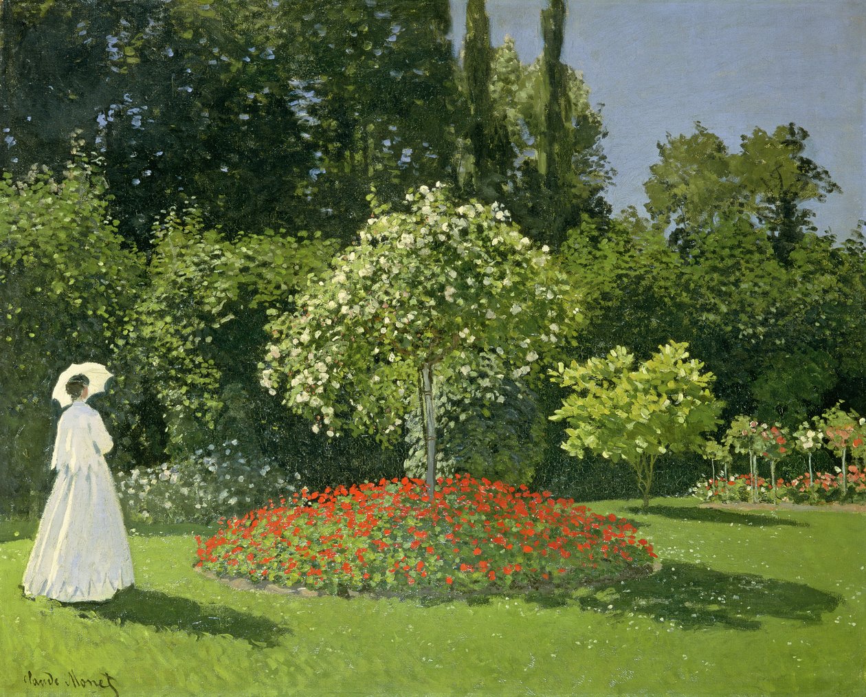 Jeanne Marie Lecadere w ogrodzie autorstwa Claude Monet