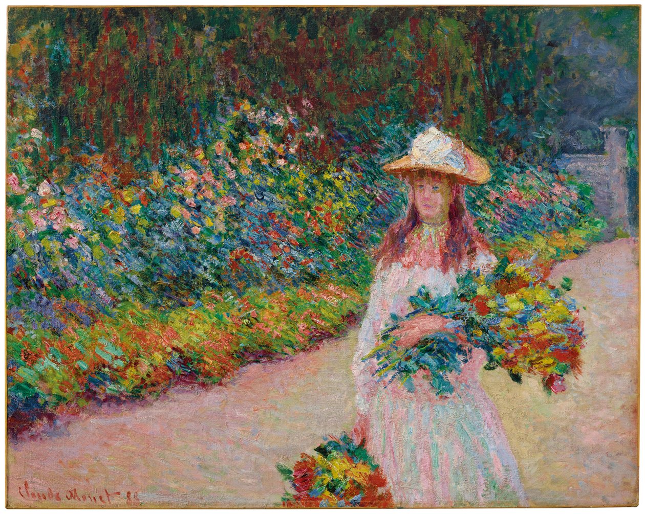 Młoda dziewczyna w ogrodzie Giverny, 1888 autorstwa Claude Monet