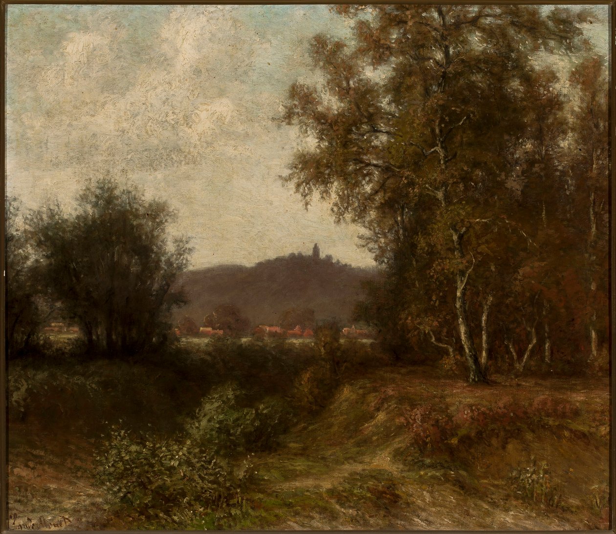 Krajobraz wiejski z drzewami autorstwa Claude Monet