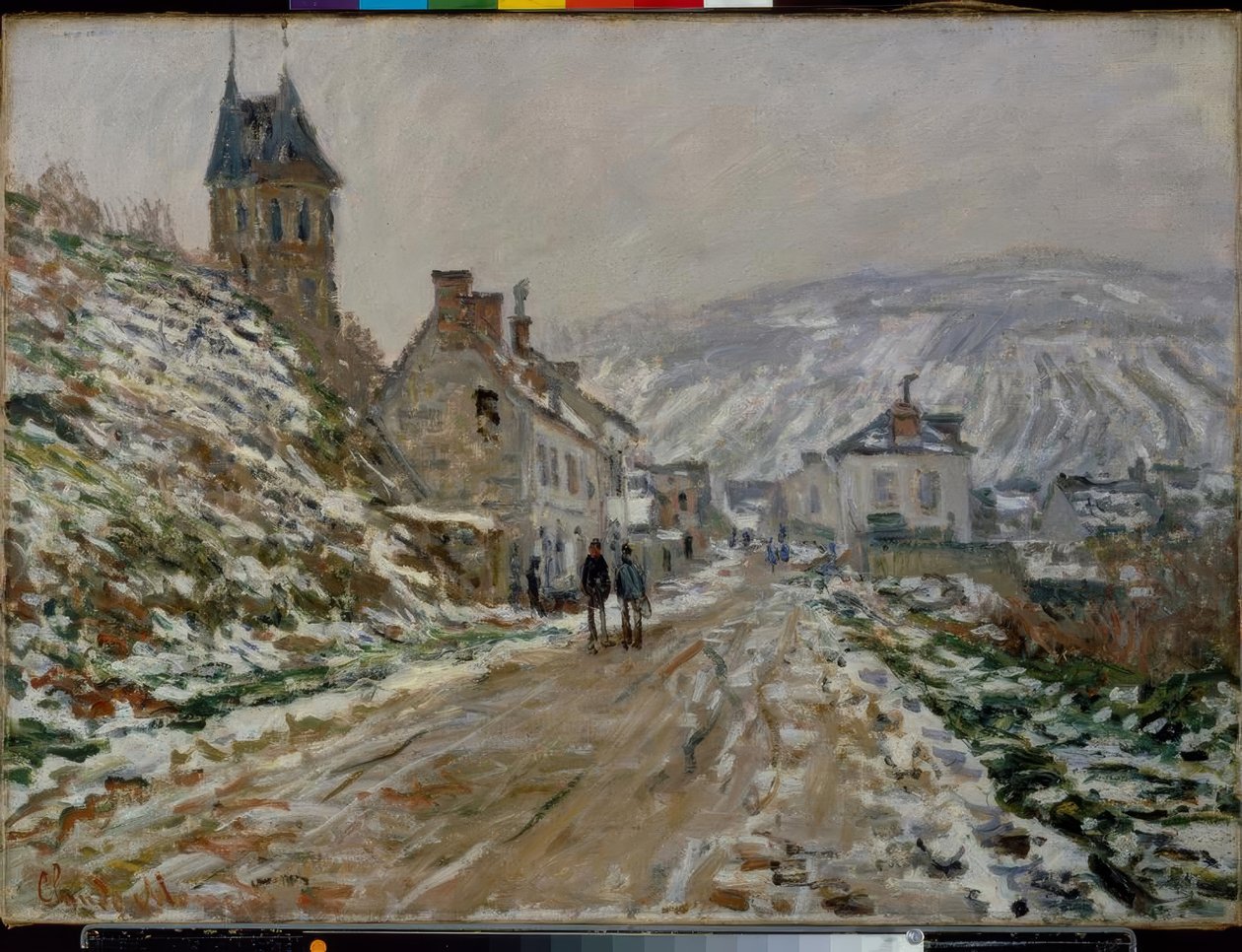 Droga do Vétheuil, zima autorstwa Claude Monet
