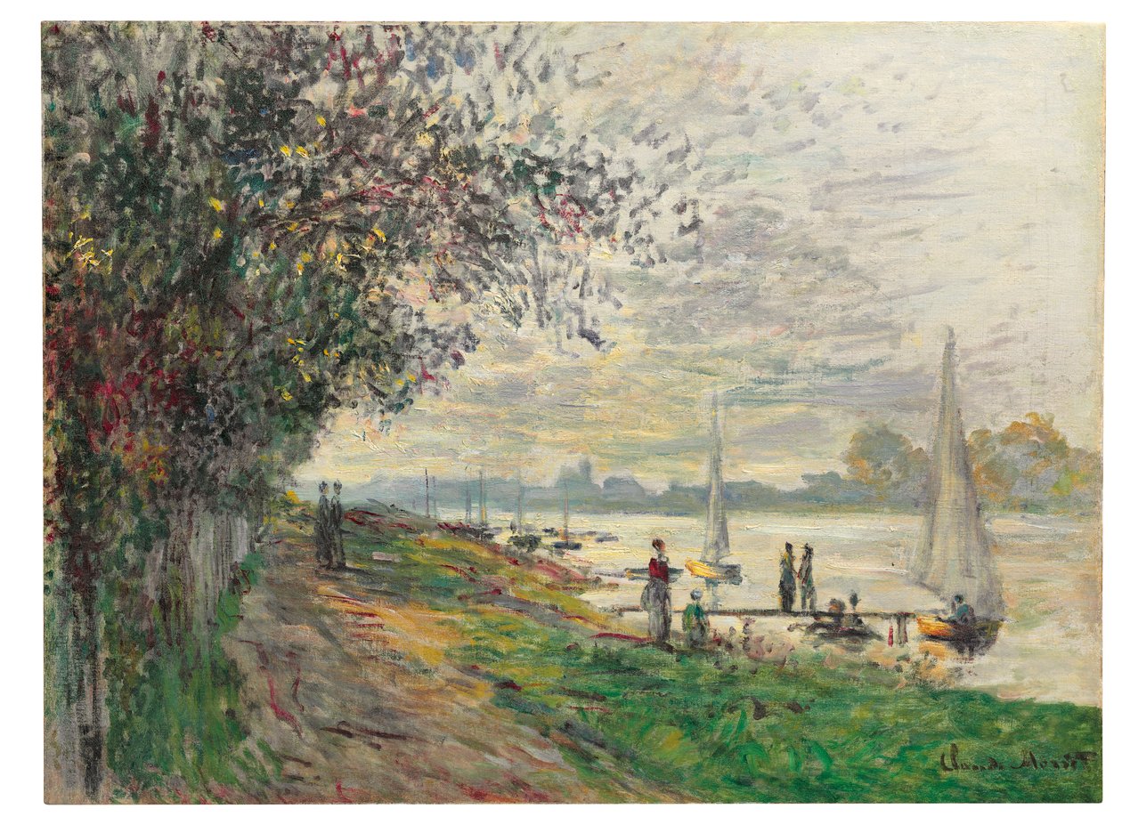 Bank Petit-Gennevilliers, zachodzące słońce, 1875 autorstwa Claude Monet