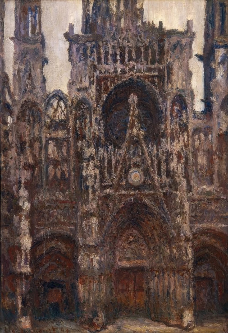 Katedra w Rouen, widok z przodu portalu, brązowa harmonia autorstwa Claude Monet