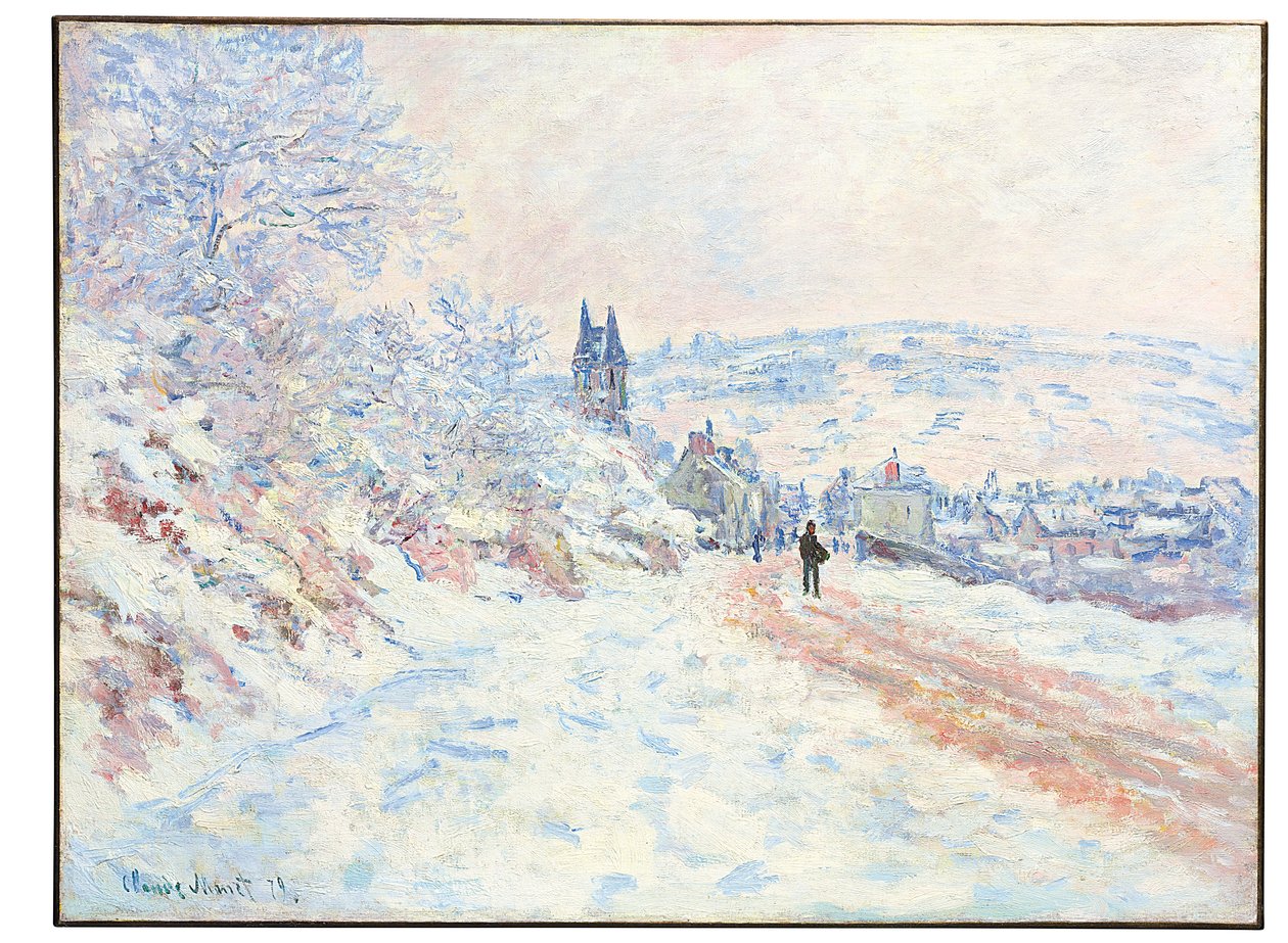 Droga do Vétheuil, efekt śniegu, 1879 autorstwa Claude Monet